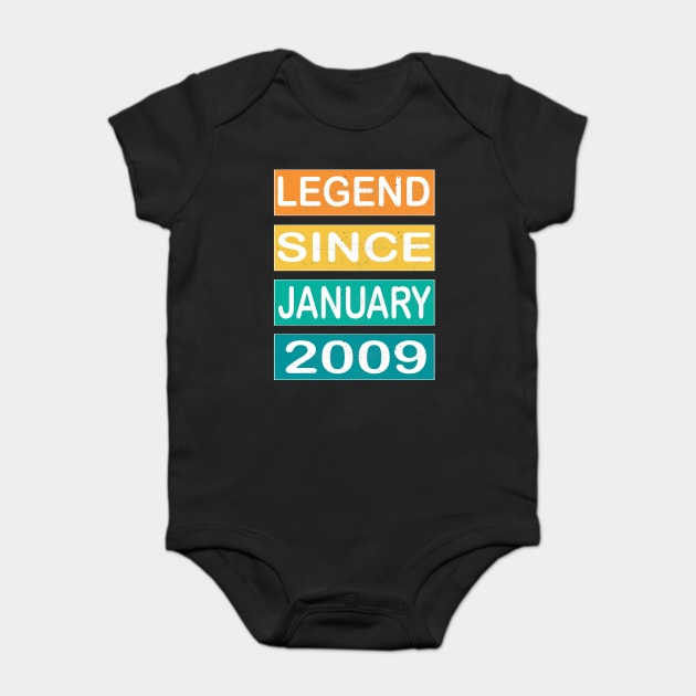 Legend Since January 2009 Baby Bodysuit by Pixel Threads 